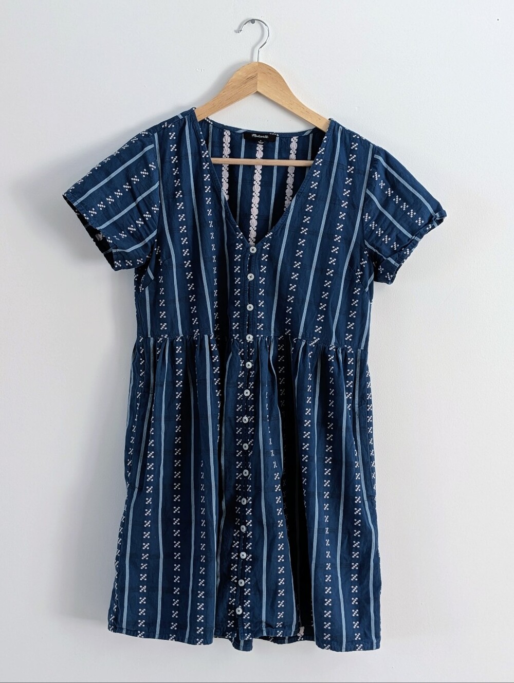 Madewell Patterned Button-Front Mini Dress - S